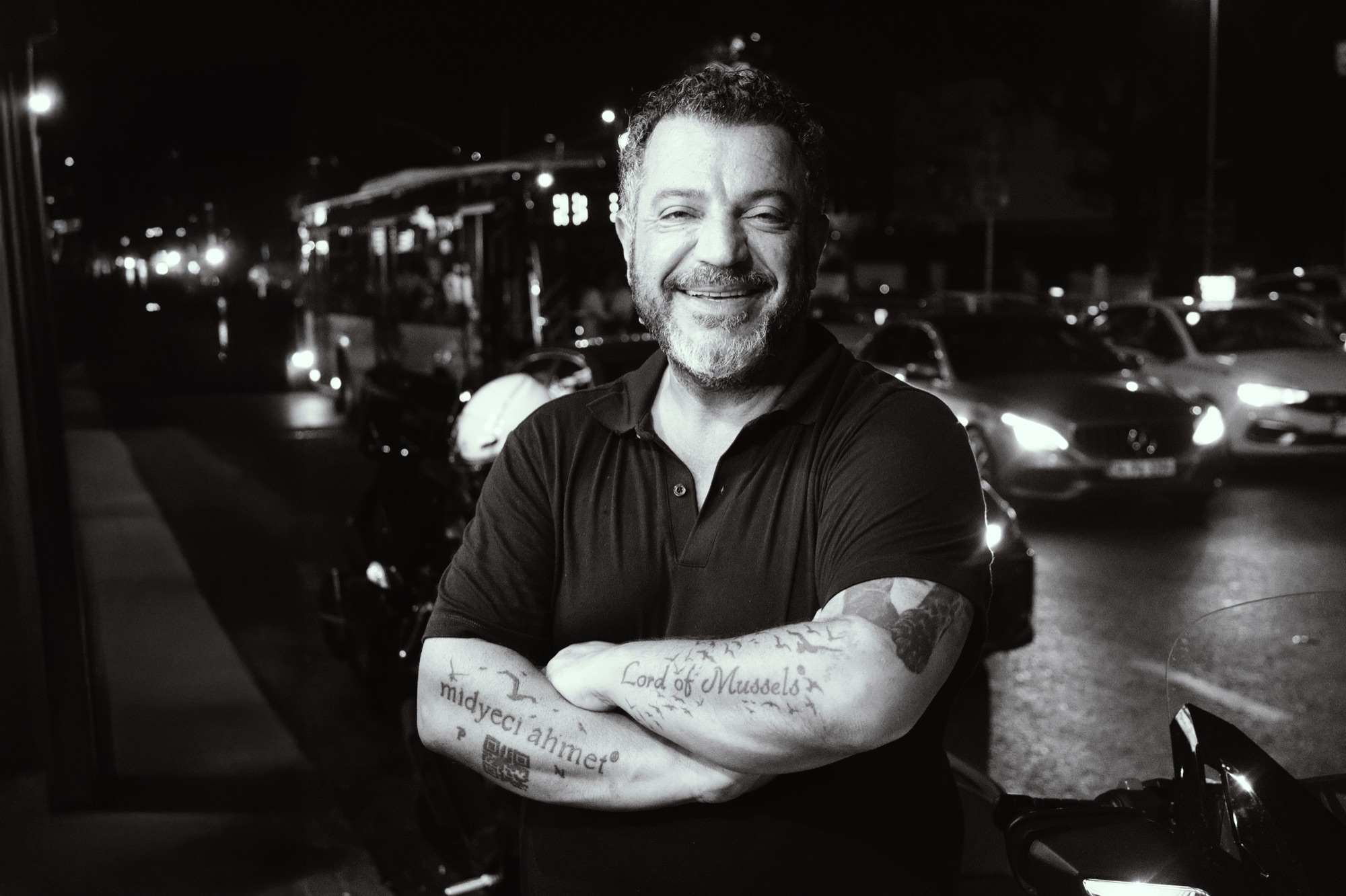 Street food vendor portrait at night, Istanbul